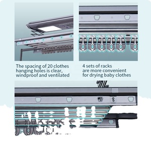 Colgador eléctrico para ropa, elevador eléctrico, fábrica de Metal, venta al por mayor, perchero colgante de aluminio de Color plateado, sistema de perchero para ropa - Product Image 5