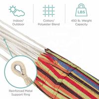 Hamac en toile moderne pour 2 personnes, support en acier peu encombrant, pour jardin, cour, extérieur, capacité de 450 lb, hamacs doubles, sac de transport portable