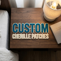 Patchs en chenille personnalisés d'usine, patchs brodés en chenille avec lettres, patchs en chenille à coudre, grands patchs en chenille pour vêtements