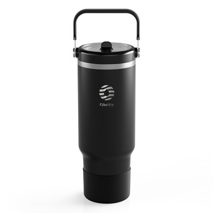 맞춤형 로고 40oz 텀블러, 플립 빨대와 상단 손잡이, 누수 방지 휴대용 이중벽 보온 물병, 스포츠용 선물 - Product Image 1
