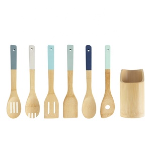 Maisons-utensilios de cocina con soporte, espátula de bambú, juego de cuchara, 9 Uds. - Product Image 1