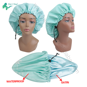 <span class=keywords><strong>Bonnet</strong></span> <span class=keywords><strong>de</strong></span> Douche Imperméable Personnalisé Double Face en Satin Doublé Réglable pour <span class=keywords><strong>Cheveux</strong></span> - Product Image 4