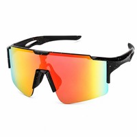 Lunettes de soleil sport unisexes à monture colorée surdimensionnée effet miroir irisé pour activités de plein air, voyages, golf, ski