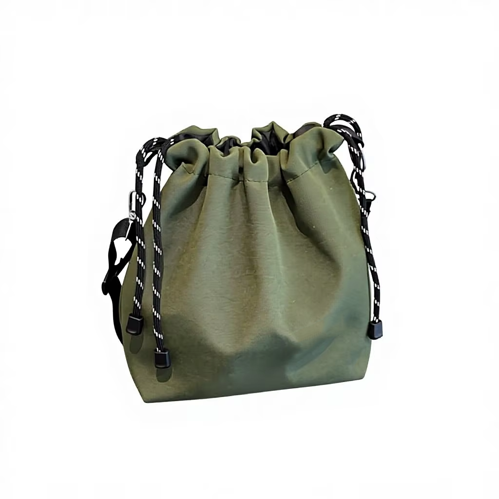 Durable Pattern Cross Body Sling Bag with Drawstring Closure