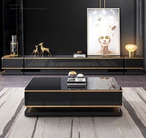 Luce di lusso Cabinet <span class=keywords><strong>TV</strong></span> combinazione <span class=keywords><strong>tavolino</strong></span> piccolo appartamento piatto pietra <span class=keywords><strong>tavolino</strong></span> e <span class=keywords><strong>Tv</strong></span> Set Set marmo - Product Image 2