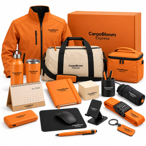 Ensemble cadeau de récompense pour le personnel de la société de livraison express : veste personnalisée brodée, sac de voyage, sac isotherme, gobelet - Product Image 1