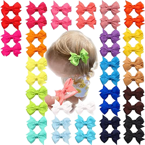 卸売人気の大きなリボンの弓ヘアクリップ女の子用ファッション赤ちゃんアヒルヘアアクセサリー金属生地子供用ヘアスタイリング - Product Image 1