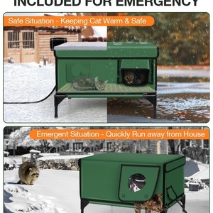 Refugio para Gatos Impermeable e Indestructible para Exteriores, <span class=keywords><strong>Casa</strong></span> para Gatos Rectangular/Cuadrada con Calefacción, Segura para Gatos - Product Image 5