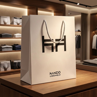 Sacs cadeaux en papier d'art de luxe en gros avec poignées personnalisées, emballage recyclable pour sous-vêtements, vêtements, chaussures, chaussettes, avec logo de marque