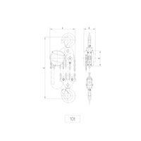 Palans à chaîne manuels GS10t, palans à chaîne EN818, chaînes HS10 EN13157, palans à chaîne en acier inoxydable
