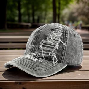 Gorra de Béisbol con Efecto Ácido, Personalizable, Lisa, Desgastada, Vintage, Estilo Dad Hat - Product Image 4
