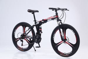 Bicicleta Dobrável de Montanha com Quadro Totalmente Amortecido e Freio a Disco de Aço de 21 Velocidades da CHINA, 26 Polegadas para Adultos - Product Image 2