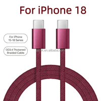 Câble de charge rapide USB Type-C vers C 6A en cuivre pur tressé en nylon 60W 100W 240W pour iPhone 18Pro Max 1M Gris