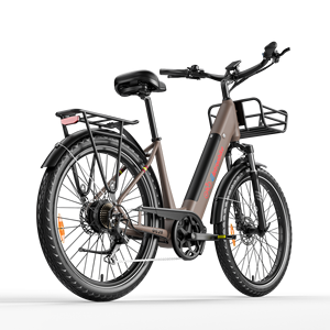 26 Inch Step Thru <b>Electric</b> Bicycle For Adult Front Suspension LED Display NFC Unlock IP54 City Commuting Ebike With Rack Basket - Product Image 2
