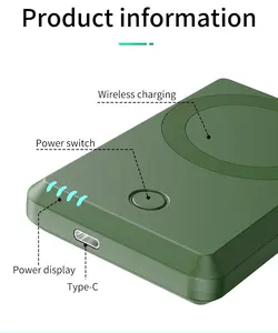 2023 Nieuwe Product 10000Mah Draadloze Power Bank 18W Magnetische Draadloze Power Bank Voor Iphone