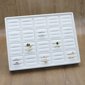 Cao cấp chất lượng tùy chỉnh đôi Vòng hiển thị trang sức Khay làm từ da cao cấp - Product Image 2