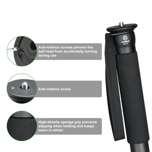 67.7-inch xách tay 5-phần sợi carbon máy ảnh Monopod leo núi cực cho nhiếp ảnh Chân máy du lịch - Product Image 5