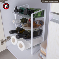 Haute qualité 4 niveaux porte-bouteille support bouteille d'eau organisateur cuisine garde-manger support de rangement étagère organisateurs sous évier étagère