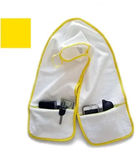 Serviette de sport 100% coton personnalisée Serviette de sport Serviette de sport-2 poches zippées Tenir les effets personnels taille et marque personnalisées