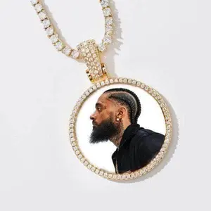 Photos pendentif de chaîne en or pour hommes, vente en gros, photo personnalisée, OEM/ODM