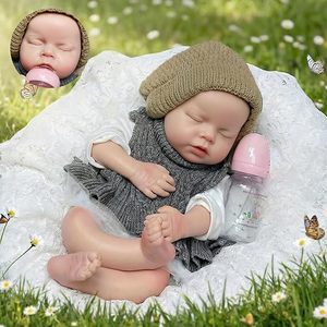ตุ๊กตาซิลิโคนทั้งตัวขนาด 20 นิ้ว <span class=keywords><strong>เด็ก</strong></span><span class=keywords><strong>ผ</strong></span>ู้หญิงเหมือนจริง ท่าทางกำลังหลับ ทารกแรกเกิดแบบรีบอร์น สามารถเปิดปากได้ ของเล่นทำมือ - Product Image 1