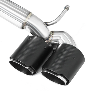 Difusor Trasero <span class=keywords><strong>M</strong></span> para BMW Serie 1 118i F20 2013-2016, Puntas de Escape Cuádruples, Acero Inoxidable, Fibra de Carbono, Plateado y Negro - Product Image 4