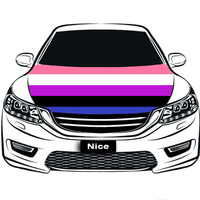 Housse de capot de voiture en polyester arc-en-ciel gay personnalisée, style Bigender (pour hommes), pour la démonstration automobile Pride, les scènes de tournage et la décoration de stand