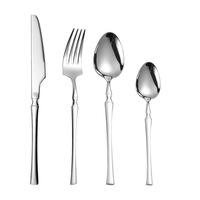 Ensemble de couverts en acier inoxydable 304 Slim Waist, couteau, fourchette, cuillère à soupe, cuillères à dessert et à café pour usage domestique, design minimaliste