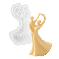 Moule en silicone en forme de couple pour bougies d'aromathérapie, plâtre, résine, ciment et ornements décoratifs DIY pour mariage