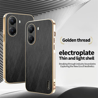Étui de téléphone Lichicase anti-traces de doigts, motif fil doré, toucher lisse, pour Xiaomi Poco X8 Pro X8 Pro Max, étui en cuir