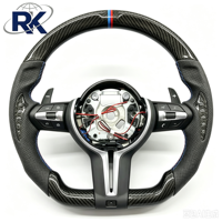 Volant en cuir et fibre de carbone en forme de T, 3 branches, avec boutons multifonctions et palettes de changement de vitesse pour BMW Série 3 Châssis F