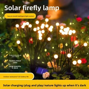 ไฟ LED พลังงานแสงอาทิตย์แบบกันน้ำ IP65 ขนาดเล็ก ใช้แบตเตอรี่ สำหรับสวนกลางแจ้ง ตกแต่งภูมิทัศน์ยามค่ำคืน ให้แสงสว่างแบบหิ่งห้อย - Product Image 2