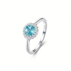 Ensemble de bijoux en argent 925 plaqué rhodium avec pendentif rond en zircon, boucles d'oreilles et bague, bijoux classiques pour femmes, cadeau de mariage ou de fête - Product Image 4
