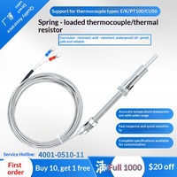 Sonde de température à vis à ressort de compression de haute précision, neuve, avec thermocouple de type K et résistance thermique PT100