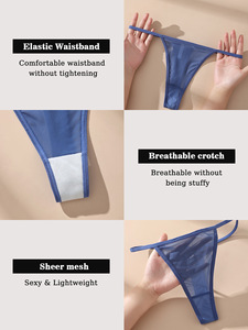 Low Rise Slim Strap Women's <b>Thong</b> Soft Breathable Ladies G-<b>string</b> Sexy See Through Plus Size Panties for Women Wholesale - Product Image 5