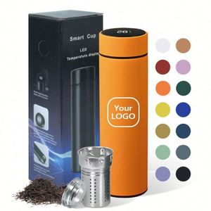 Bouteille d'eau intelligente en acier inoxydable de 500 ml avec affichage LED de la température, isolation sous vide, flasque intelligente - Product Image 6