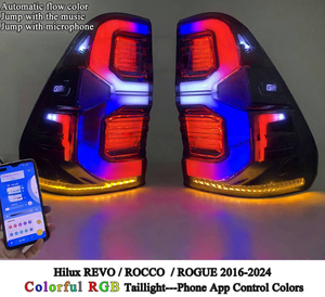 SUPER HEISSER VERKAUF in Italien – RGB Handy APP Steuerung GR Rauchschwarz LED Rückleuchten Zubehör Modifizierte Rückleuchte für <span class=keywords><strong>Vigo</strong></span> 05-15 - Product Image 2