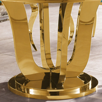Table de banquet moderne en acier inoxydable doré durable pour mariage, hôtel, restaurant, salon, vente en gros