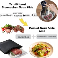 Bolsa Portátil para Cocción Sous Vide, 90W, Ultrafina, Inteligente, para Oficina y Hogar, Control Digital de Temperatura 40-80°C ℃   para filete de salmón