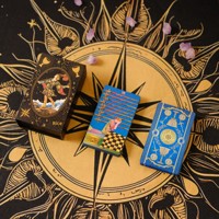 Jeu de tarot ciel étoilé bleu-or avec feuilles d'or, jeu de 78 cartes Waite-Smith, manuel d'instructions, jeu de société en plastique imperméable pour débutants