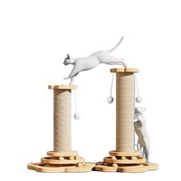 Griffoir vertical pour chat en panneau de densité, résistant à l'usure et anti-déchirure, 46cm/40cm, style mignon, jouet pour garder les chatons occupés