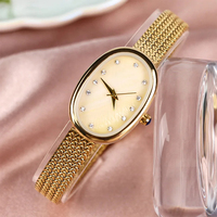 Reloj de Lujo para Mujer, de Cuarzo, con Correa de Acero Inoxidable y Cristal Mineral, Resistente al Agua 3BAR