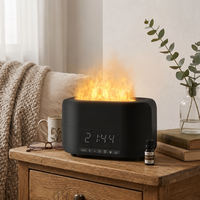 Diffuseur d'huiles essentielles avec lumière de flamme, diffuseur d'arômes avec réservoir de 400 ml, haut-parleur Bluetooth, minuterie à 4 niveaux, pour la maison, OEM ODM