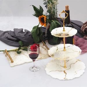 اليدوية كريستال الايبوكسي لوحة قالب ثلاثة طبقة الشاي صينية للفاكهة قالب من السيليكون - Product Image 6