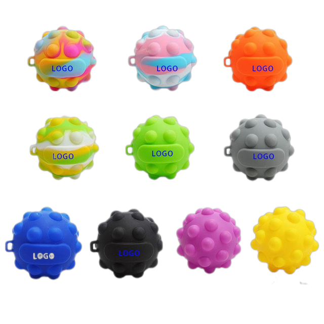 Custom Printed Silicone Pop Fidget Toy 3D Push-Pop Bubble for Kids and Adults Stress Relief Ball Give Away Gifts