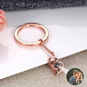 <span class=keywords><strong>Porte</strong></span>-clés personnalisé en acier inoxydable avec <span class=keywords><strong>projection</strong></span> <span class=keywords><strong>photo</strong></span>, en forme de cœur, pour vous, 100 langues, cadeau pour la fête des mères - Product Image 3