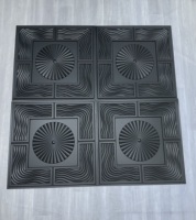 Panneaux muraux et de plafond ignifuges en PVC blanc ZJ Wholesale 605*605mm avec motif bois pour usage intérieur/extérieur dans la décoration de centres commerciaux et d'hôtels