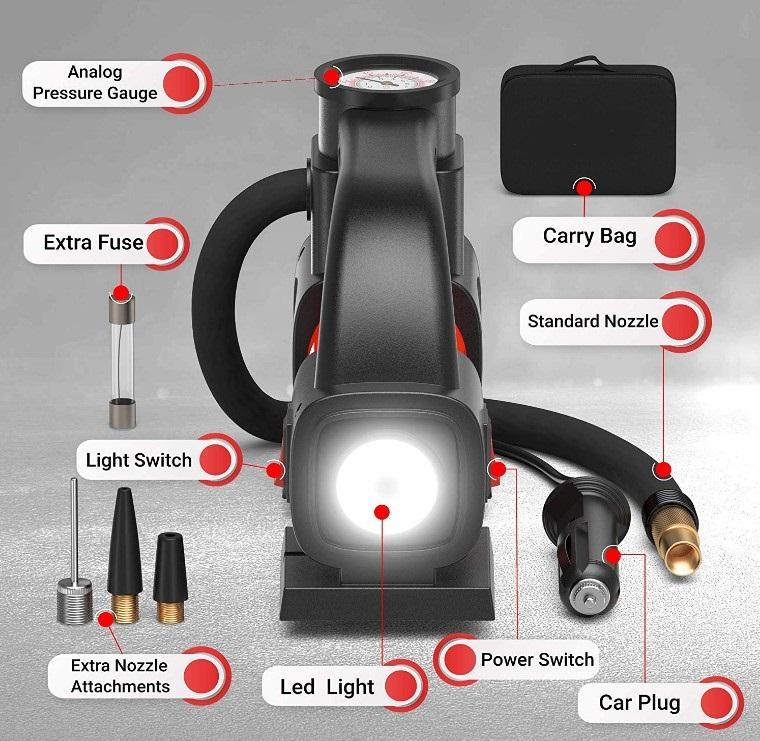 タイヤのエアー充填機 Air Carry