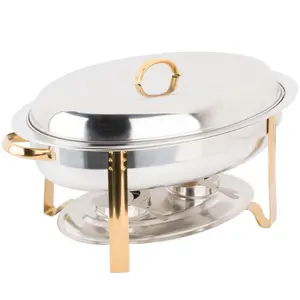 6.8L Oval Economic Chafing Dish Stainless Steel Petri Dish Chafing Dish Set