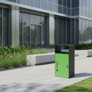 Großer Outdoor-Müllcontainer aus Stahl für Parks, Straßen und Kantenbereiche – Gewerblicher Recycling-Mülleimer aus Metall - Product Image 5